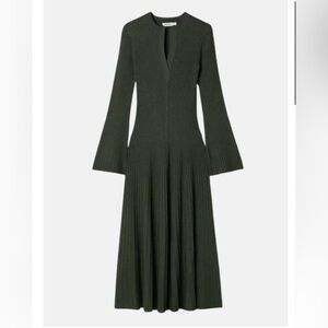 Chic Long Sleeve Green Knit Dress